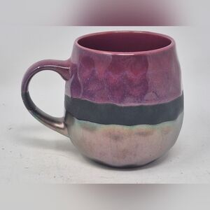 Cranberry Purple Drip Glazed Mug With Irridescent Bottom